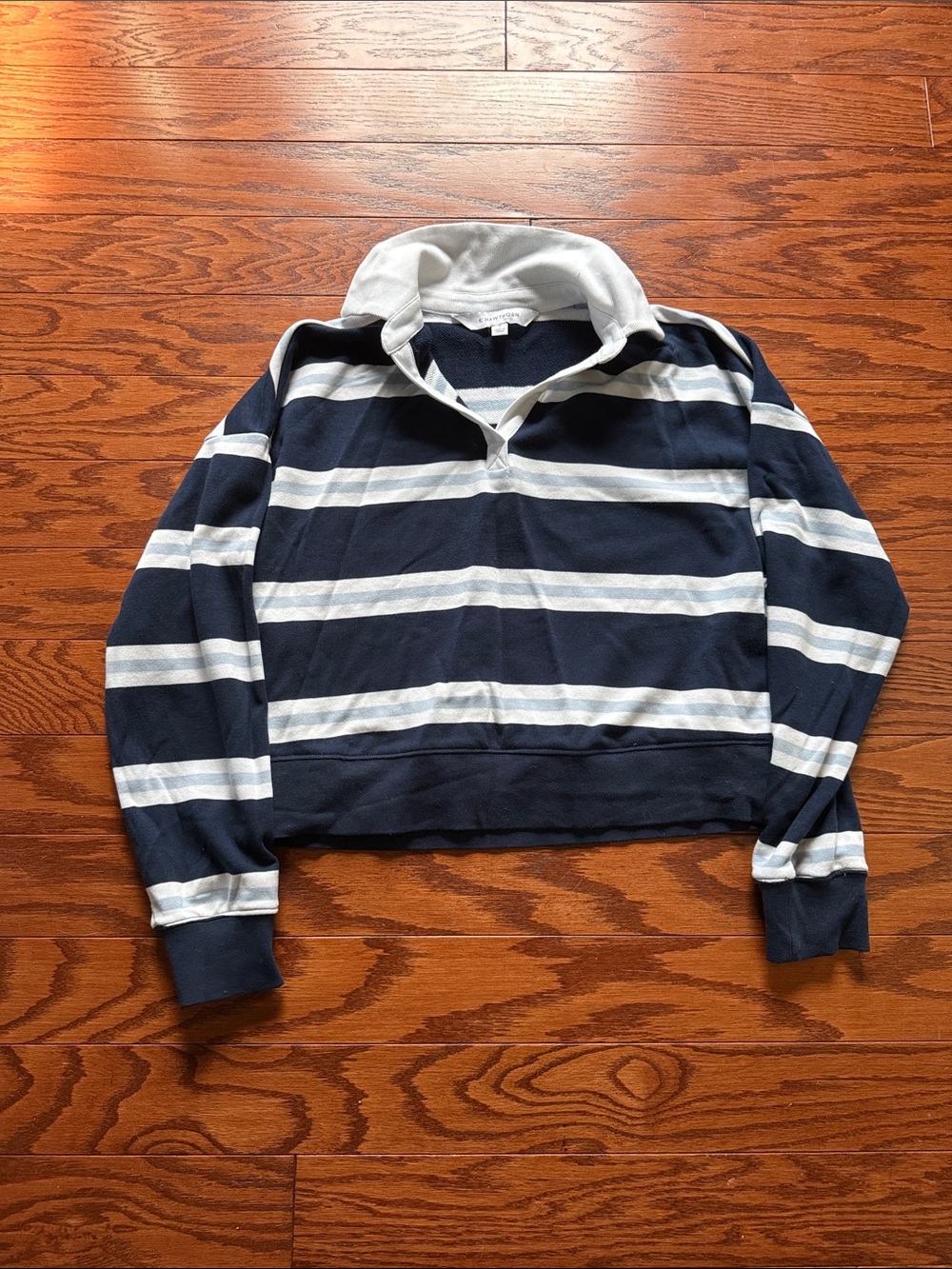 41 Hawthorn Navy & White Striped Cropped Rugby Shirt